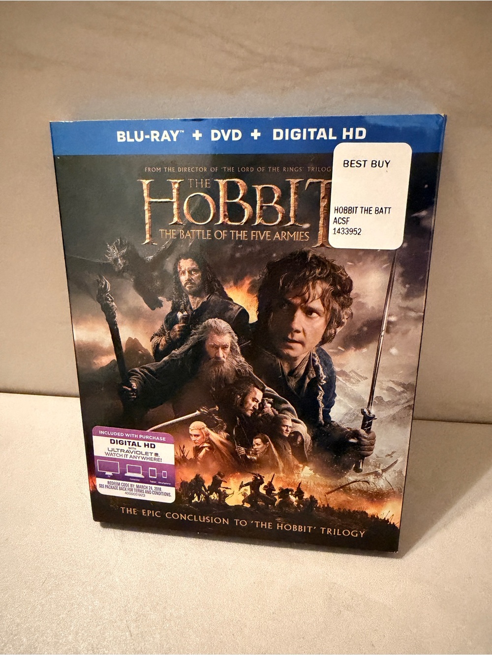 The Hobbit: The Battle of the Five Armies (Blu-ray, 2014) Pre Owned